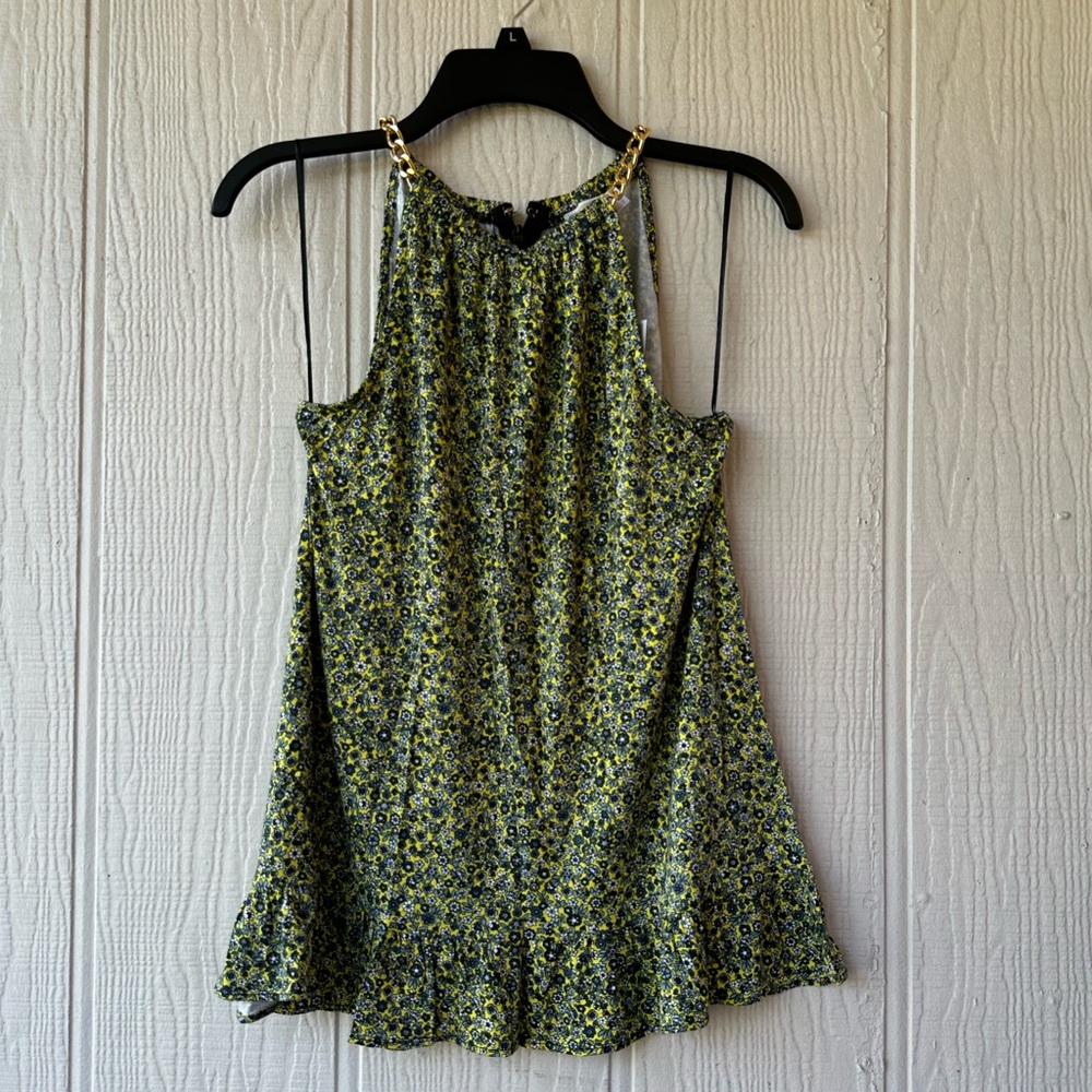 Michael Kors Floral Chain-Strap Halter Top